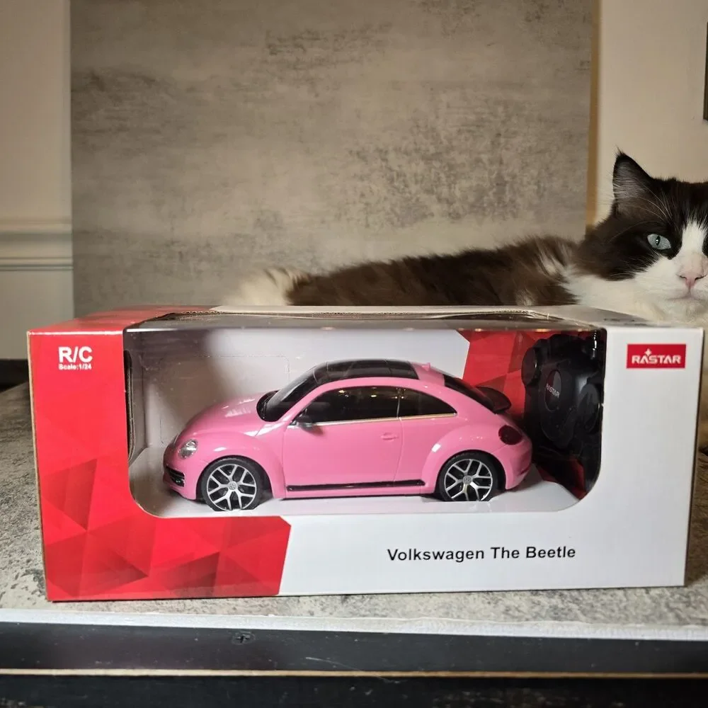 RASTAR Volkswagen Beetle RC Car Pink 1:24 Scale Remote Control Toy Car, R/C New